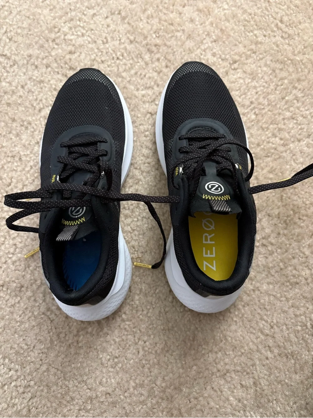 Cole Haan Black Mesh Athletic Sneakers with White Soles